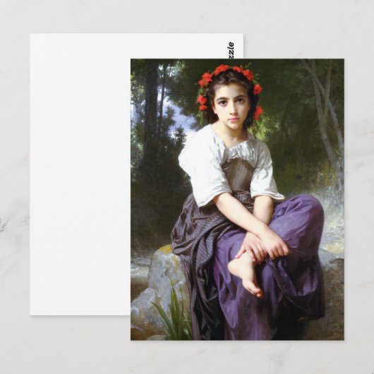 Bouguereau aan de rand van het Briefkaart Brook (Voorkant / Achterkant)
