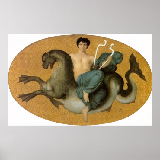 Bouguereau - Arion sur un Cheval Marin Poster (Voorkant)