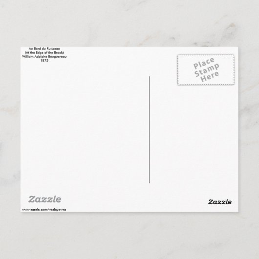 Bouguereau - Au Bord du Ruisseau Briefkaart (Achterkant)