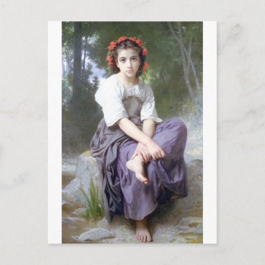 Bouguereau - Au Bord du Ruisseau Briefkaart (Voorkant)