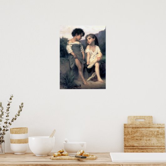 Bouguereau - Au Bord du Ruisseau Poster (Keuken)
