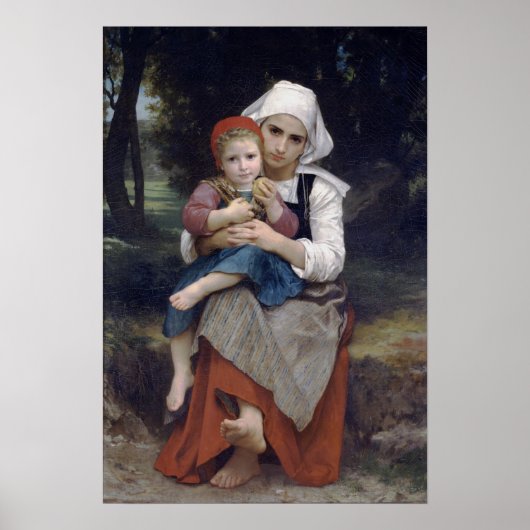 Bouguereau - Broer en Zus 1871 Poster (Voorkant)