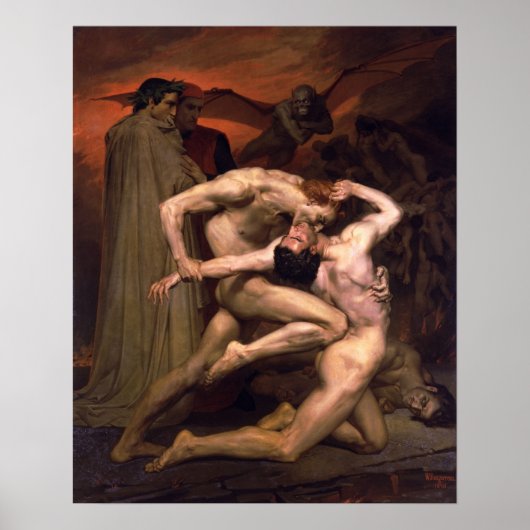 Bouguereau-Dante en Virgil in de hel Poster (Voorkant)