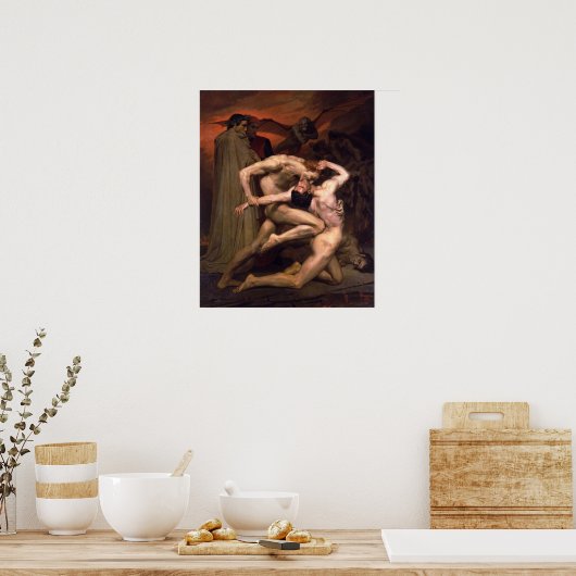 Bouguereau-Dante en Virgil in de hel Poster (Keuken)