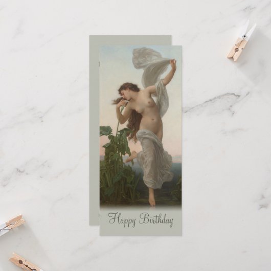 Bouguereau Dawn L'Aurore CC0875 Birthday Kaart (Voorkant / Achterkant in situ)