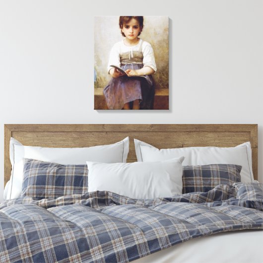 Bouguereau de harde lesson canvas afdruk (Insitu (Slaapkamer))