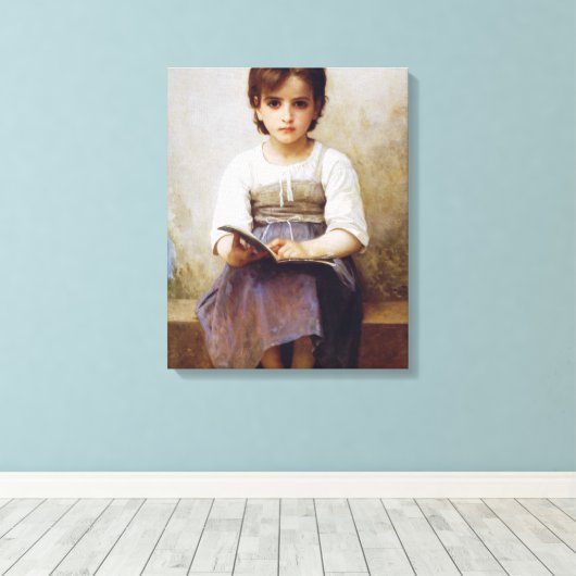 Bouguereau de harde lesson canvas afdruk (Insitu (Houten vloer))