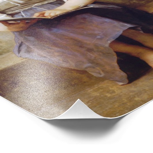 Bouguereau de harde lesson foto afdruk (Hoek)