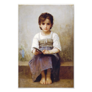 Bouguereau de harde lesson foto afdruk