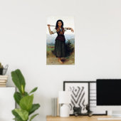 Bouguereau - De kleine herderdess Poster (Thuiskantoor)