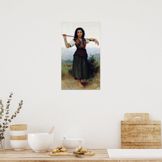 Bouguereau - De kleine herderdess Poster (Keuken)