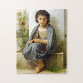 Bouguereau de kleine knitter Puzzle Legpuzzel (Verticaal)