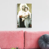Bouguereau - De Madonna van de Rozen Canvas Afdruk (Insitu (Woonkamer))