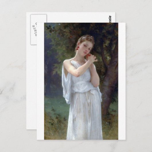 Bouguereau de oorbellen briefkaart (Voorkant / Achterkant)