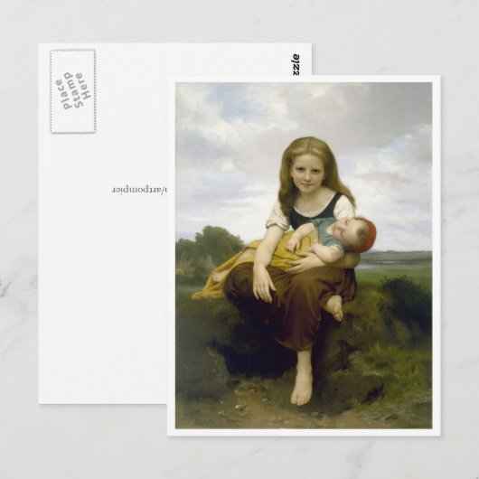 Bouguereau Elder Sister Briefkaart (Voorkant / Achterkant)