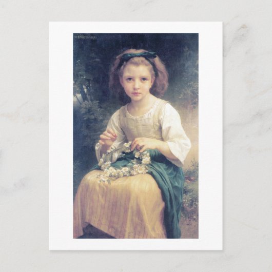 Bouguereau - Enfant Tressant une Couronne Briefkaart (Voorkant)