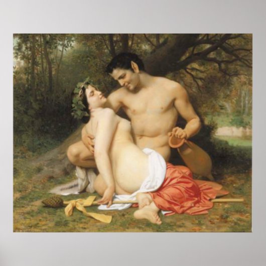 Bouguereau - Faune et Bacchante Poster (Voorkant)