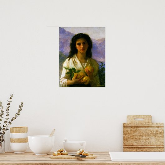 Bouguereau - Girl Holding Lemons Poster (Keuken)