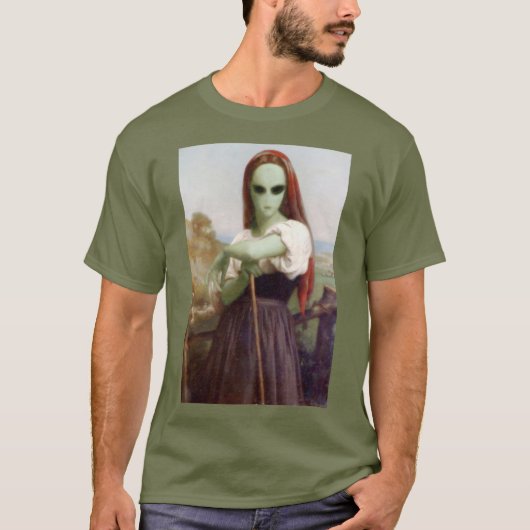 Bouguereau Herderin Alien T-shirt (Voorkant)