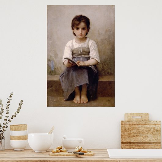 Bouguereau - het harde Poster van de Lesson (Keuken)