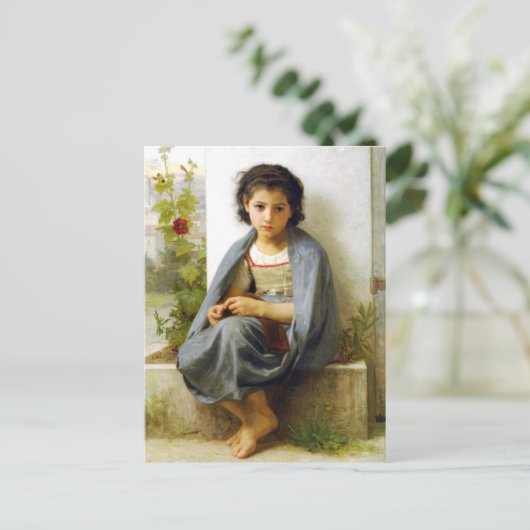 Bouguereau het kleine Briefkaart Knitter (Staand voorkant)