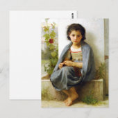 Bouguereau het kleine Briefkaart Knitter (Voorkant / Achterkant)