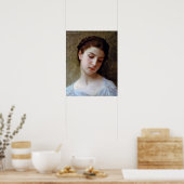Bouguereau - hoofd van een jong meisje 1898 poster (Keuken)