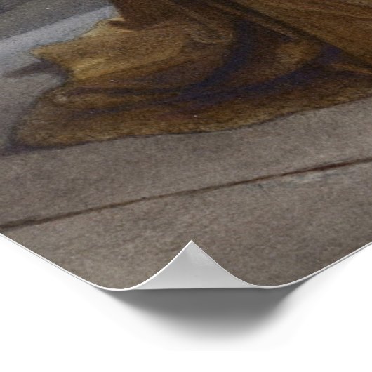 Bouguereau - Italiaanse paasant Kneeling Poster (Hoek)