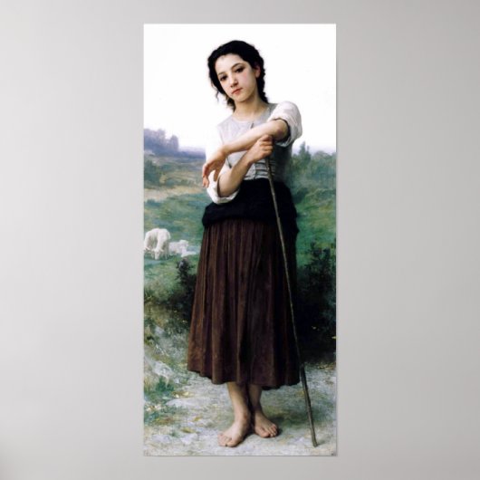 Bouguereau - Jeune Bergere Debout Poster (Voorkant)