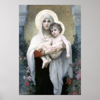 Bouguereau - La Madone aux Rozen Poster