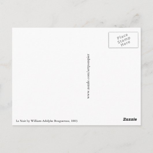 Bouguereau La Nuit Briefkaart (Achterkant)