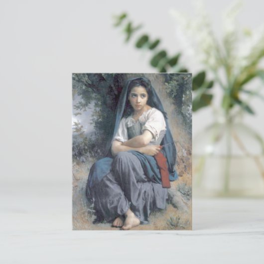 Bouguereau - La Petite Tricoteuse Briefkaart (Staand voorkant)