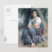 Bouguereau - La Petite Tricoteuse Briefkaart (Voorkant / Achterkant)
