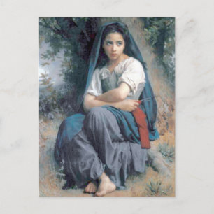 Bouguereau - La Petite Tricoteuse Briefkaart