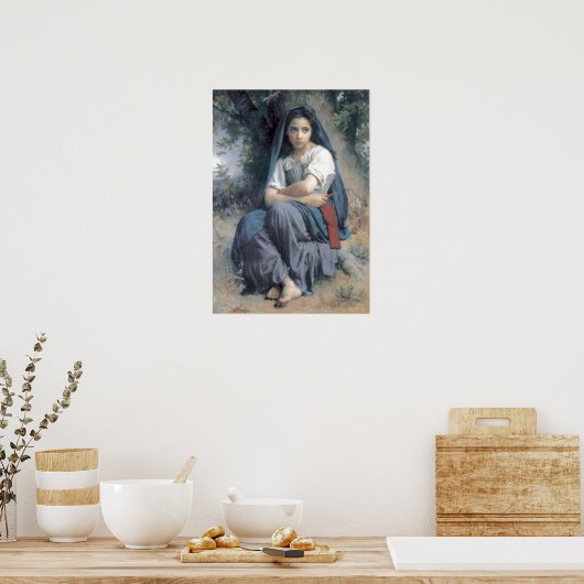 Bouguereau - La Petite Tricoteuse Poster (Keuken)