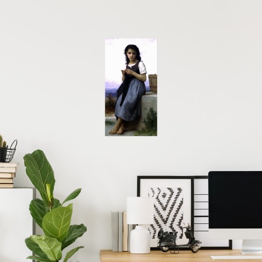 Bouguereau - La Tricoteuse Poster (Thuiskantoor)