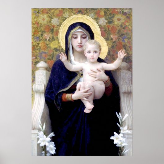 Bouguereau - La Vierge au Lys Poster (Voorkant)