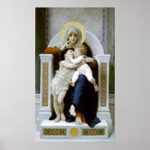 Bouguereau - La Vierge, L'Enfant Jésus et Saint Je Poster