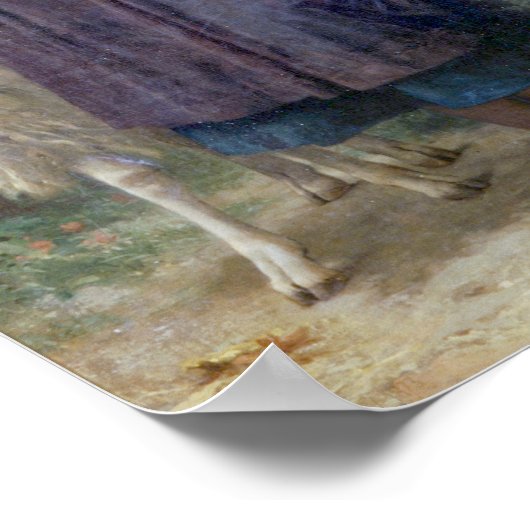 Bouguereau - L'Agneau Nouveau-ne Poster (Hoek)