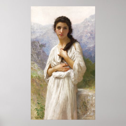 Bouguereau L'Attente 1901 Mooie vrouw CC1206 Poster (Voorkant)