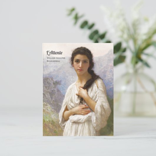 Bouguereau L'Attente 1901 Mooie vrouw CC1207 Briefkaart (Staand voorkant)
