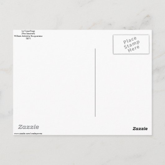 Bouguereau - Le Coquillage Briefkaart (Achterkant)