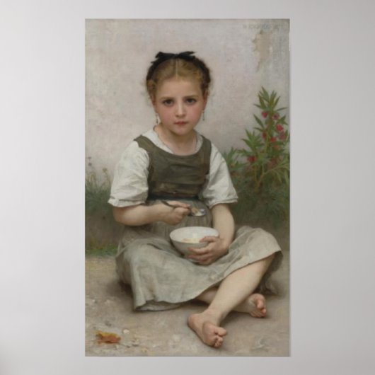 Bouguereau - Le Déjeuner du Matin Poster (Voorkant)