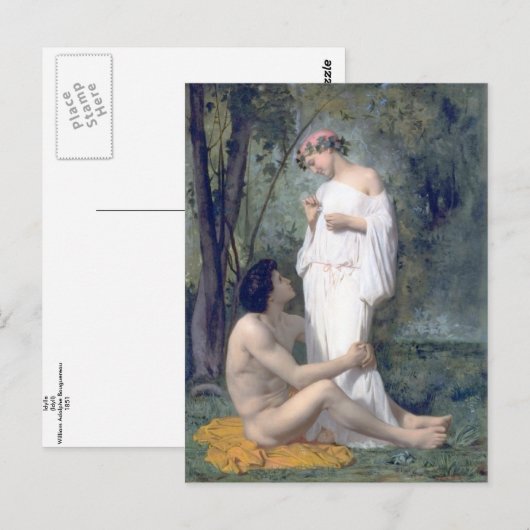Bouguereau-L'Idylle Briefkaart (Voorkant / Achterkant)