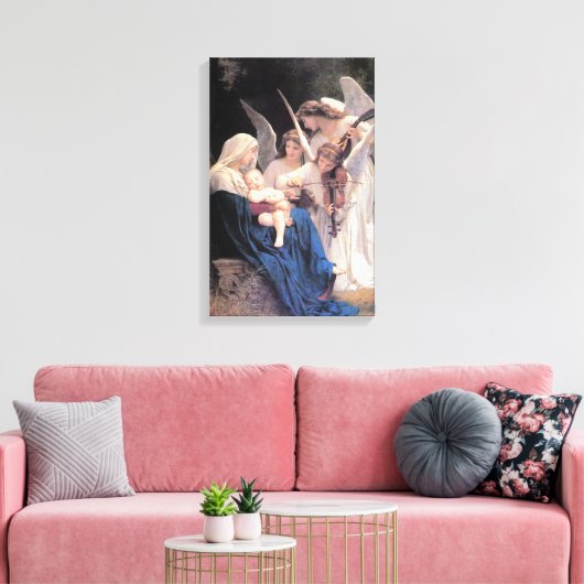 Bouguereau - Lied van de Engelen Canvas Afdruk (Insitu (Woonkamer))