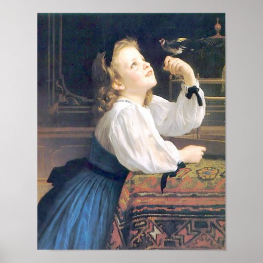 Bouguereau - L'Oiseau Cheri Poster (Voorkant)