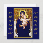 BOUGUEREAU MADONNA VAN DE LELIES 1899 BEDANKKAART (Voorkant / Achterkant)