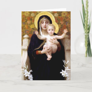 Bouguereau Madonna van de Lilies Kerstmis Feestdagen Kaart
