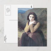 Bouguereau - Mignon Pensive Briefkaart (Voorkant / Achterkant)