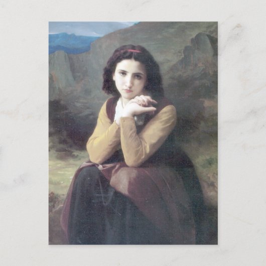 Bouguereau - Mignon Pensive Briefkaart (Voorkant)